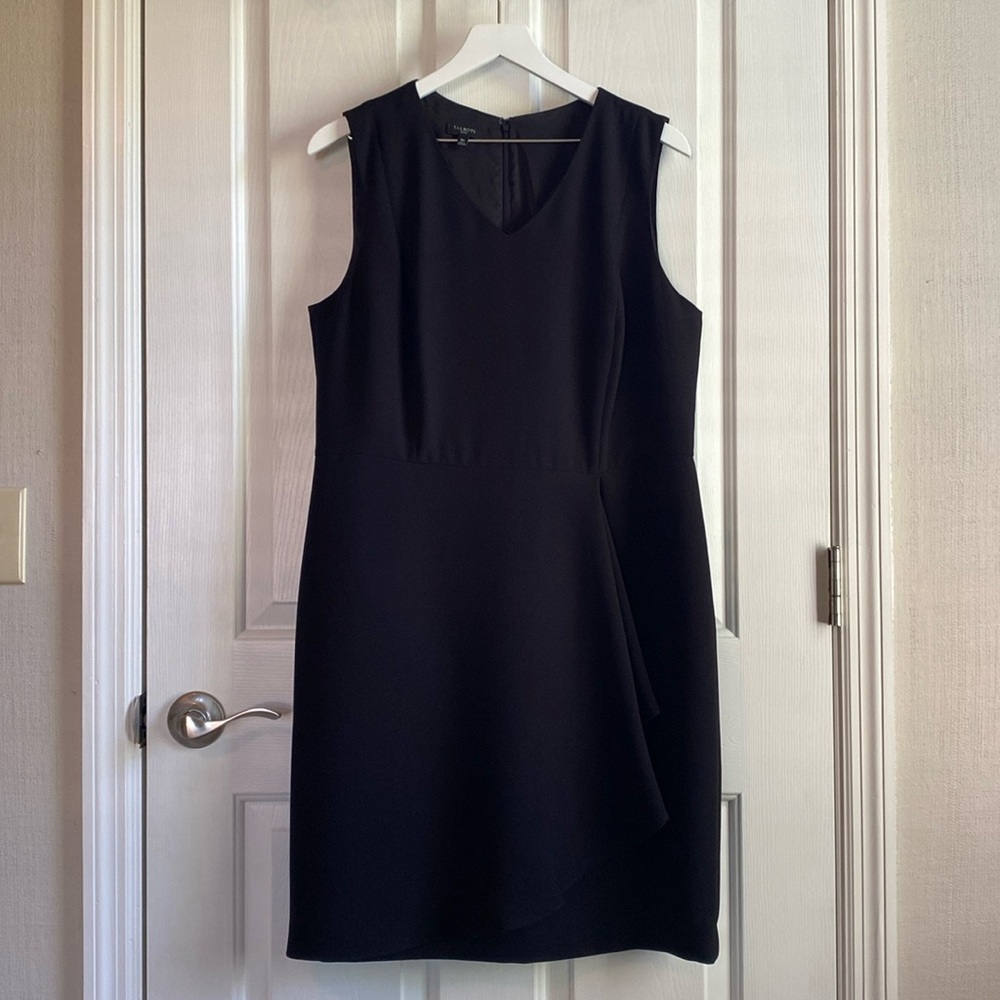 Talbots Womens Black Sleeveless Knee Length V-Neck Dress Size 16P